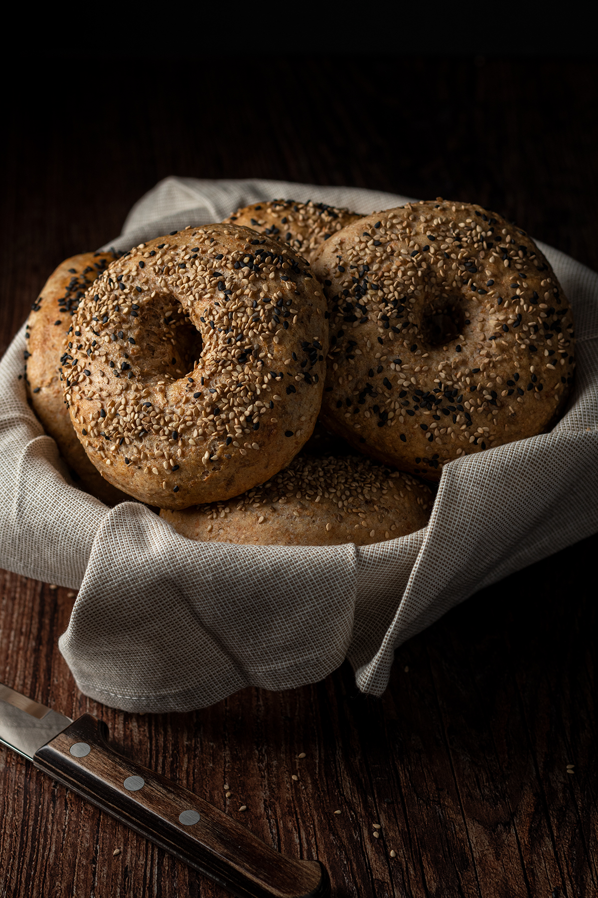 Bagels in einem Brotkorb