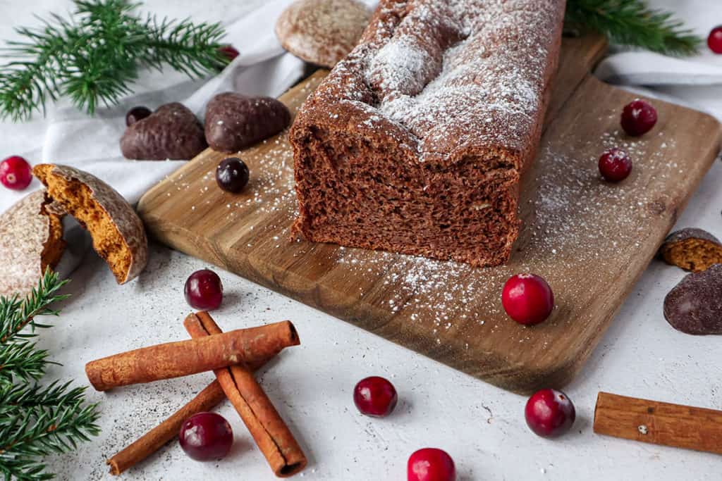 Lebkuchen Bananenbrot als kalorienarmer Snack f&uuml;r die Weihnachtszeit