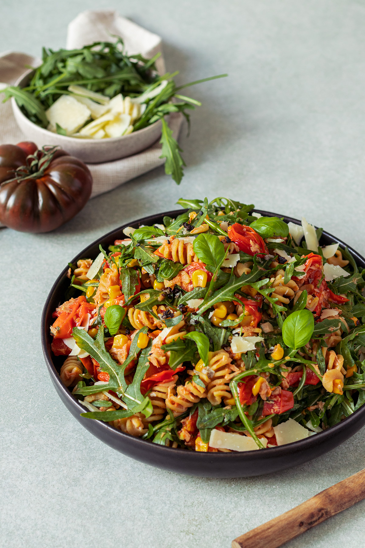 Nudelsalat mit Rucola und Thunfisch
