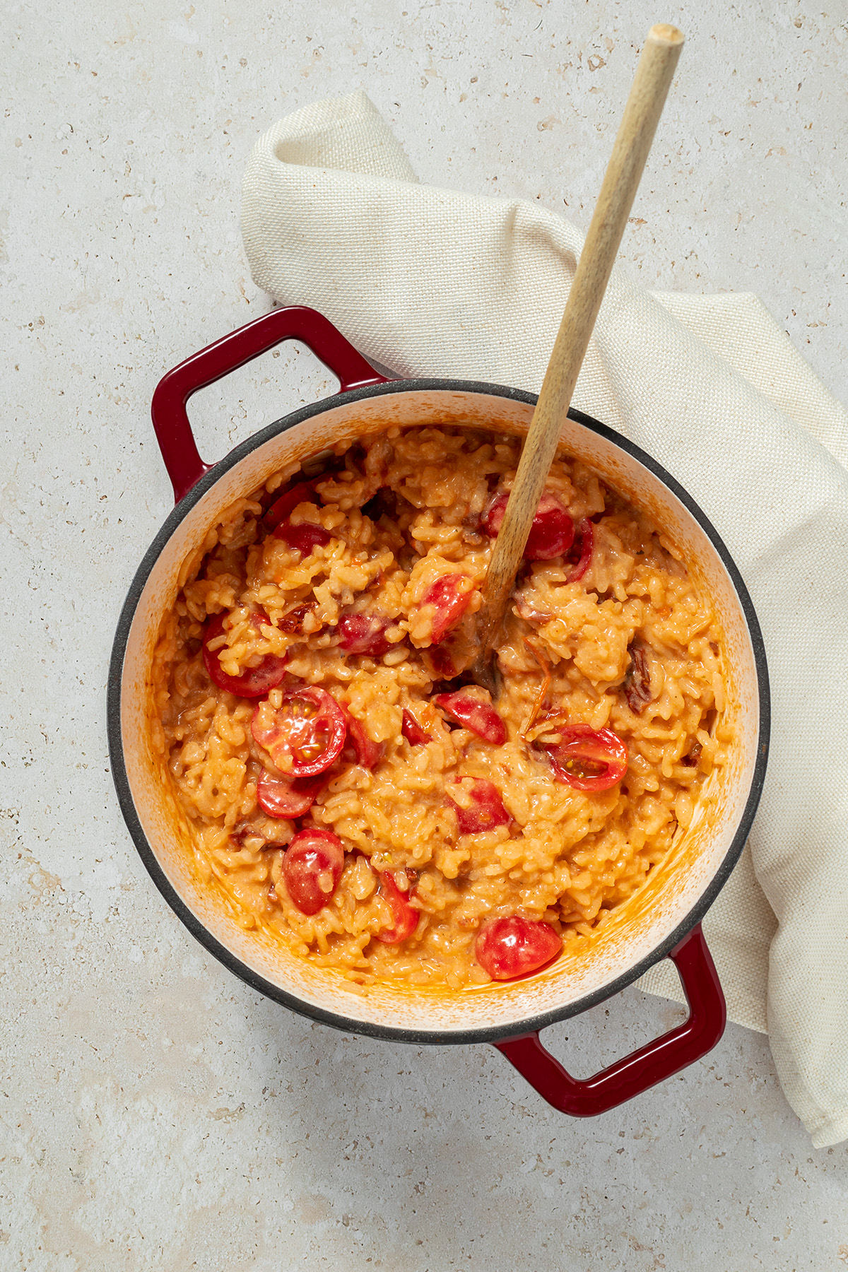 Ofenrisotto mit Tomaten und Ricotta