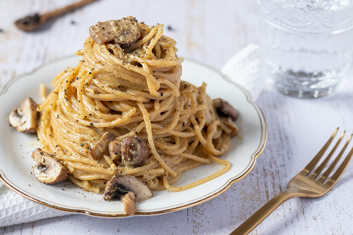Eine Portion Spaghetti Carbonara 