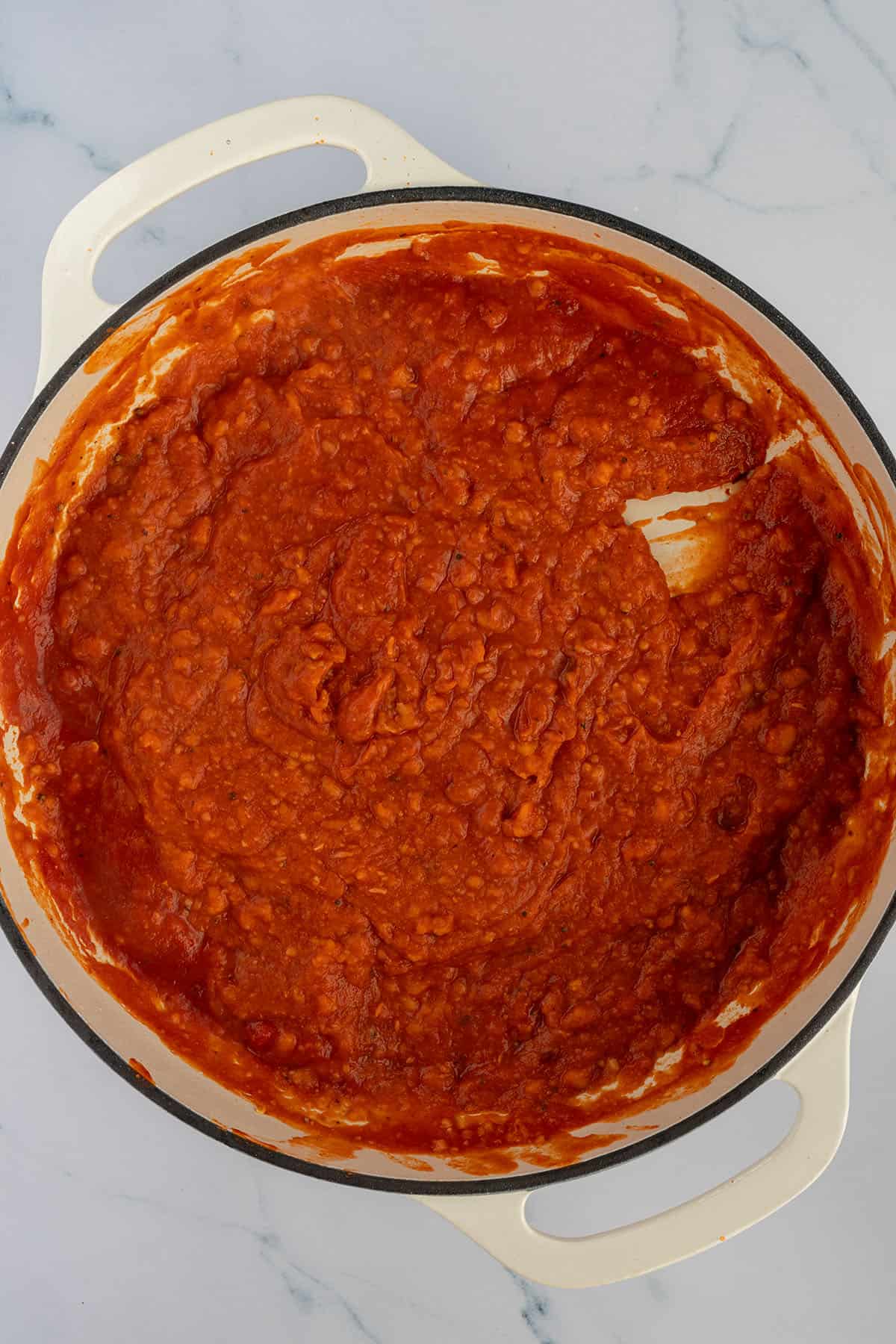 Tomatensauce nachdem den Bohnen p&uuml;riert wurden.